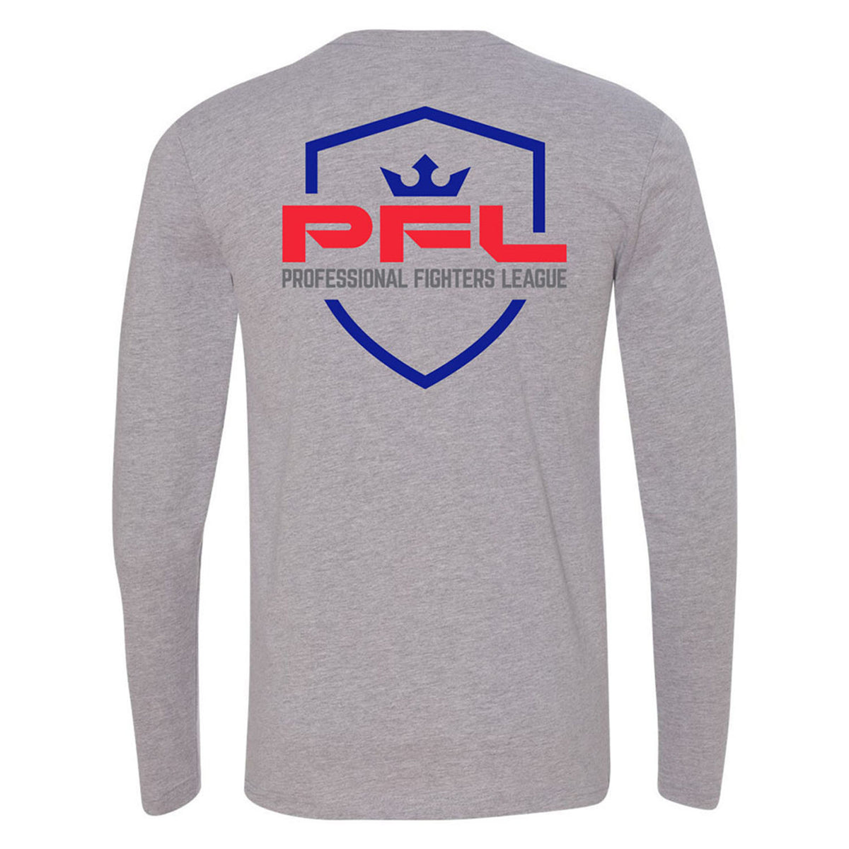 PFL Logo Long-Sleeve T-Shirt in Grey - Back View