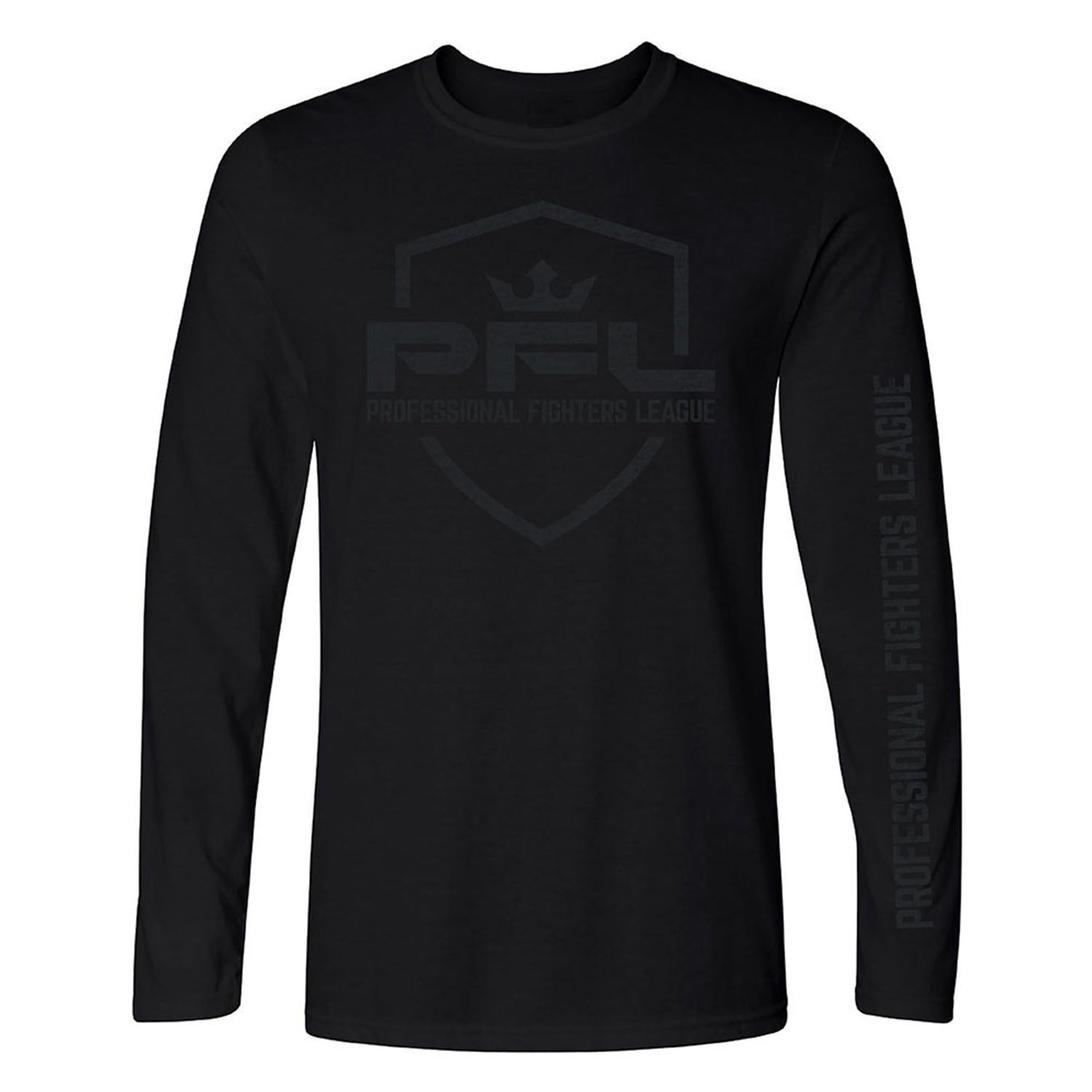 PFL Tonal Logo Long-Sleeve T-Shirt in Black - Front View