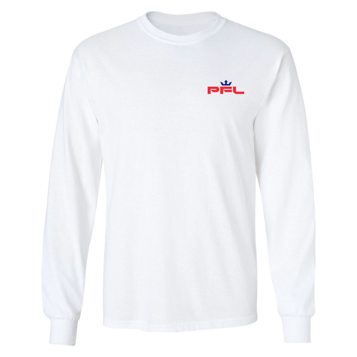 PFL White Logo Long-Sleeve T-Shirt - Front View