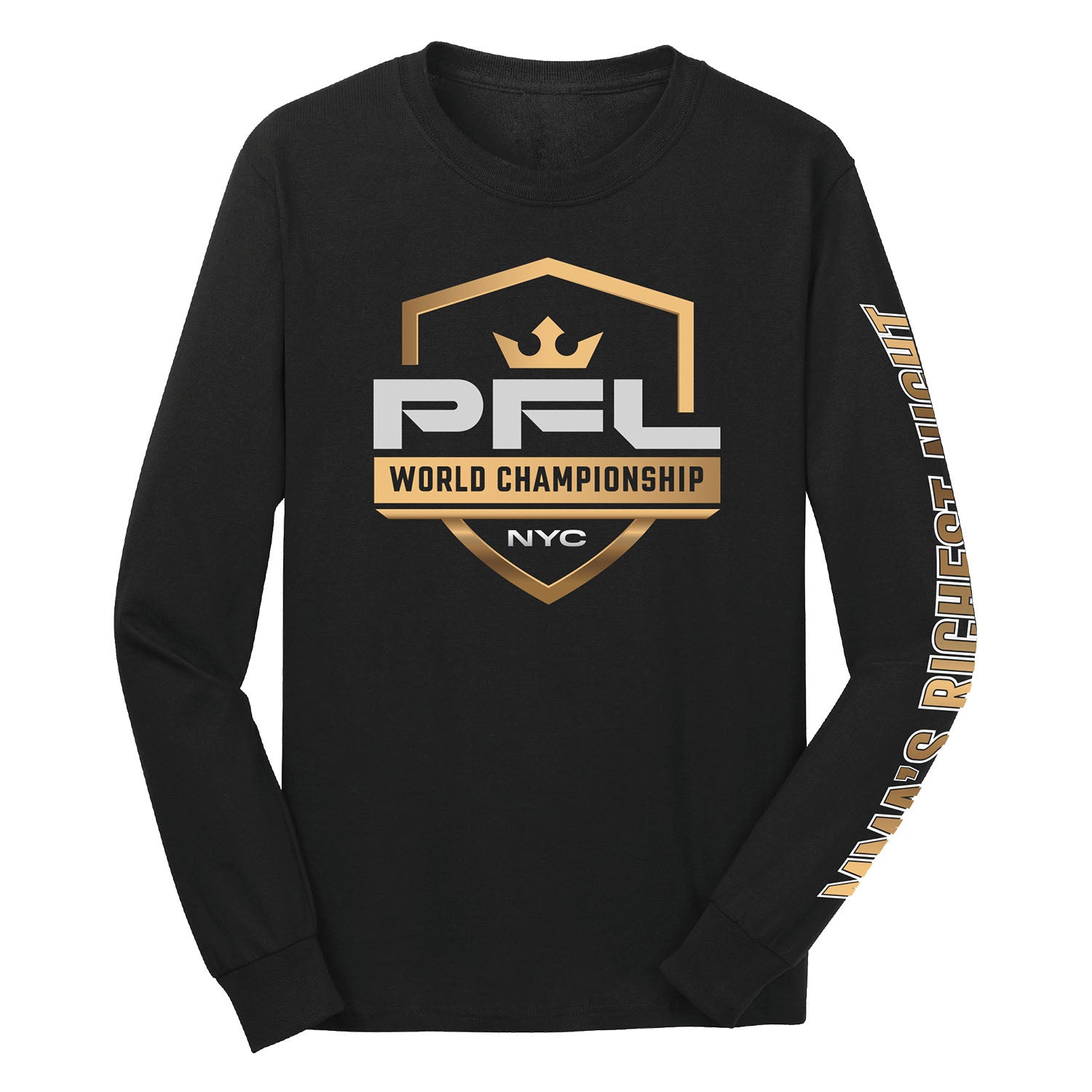 PFL Championship Long-Sleeve T-Shirt in Black - Front View