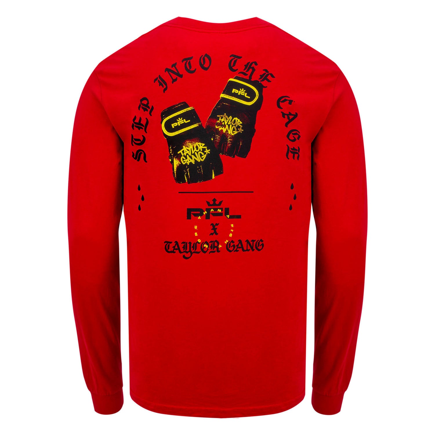 Taylor Gang x PFL “Step Into The Cage” Long-Sleeve in Red - Back View