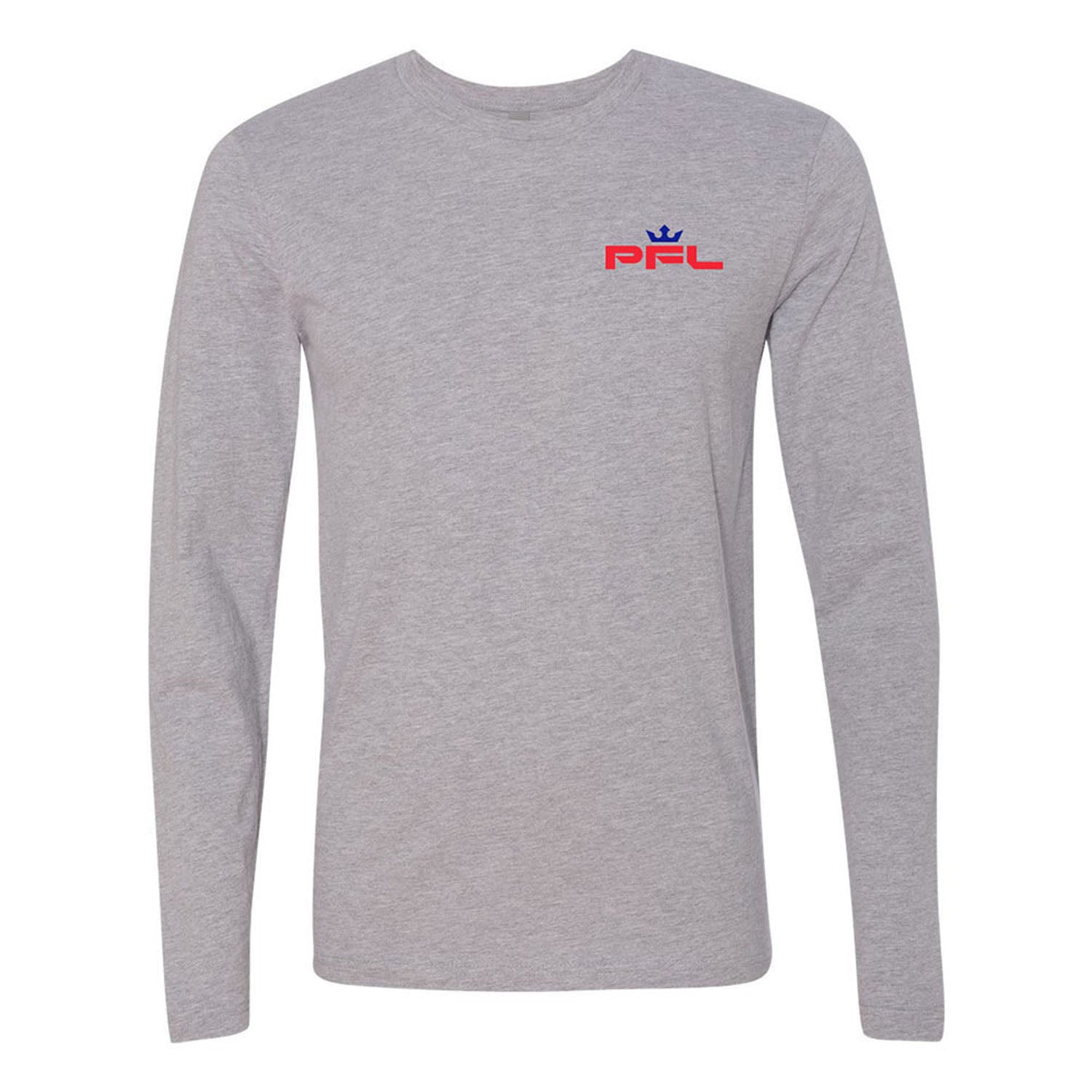 PFL Logo Long-Sleeve T-Shirt in Grey - Back View