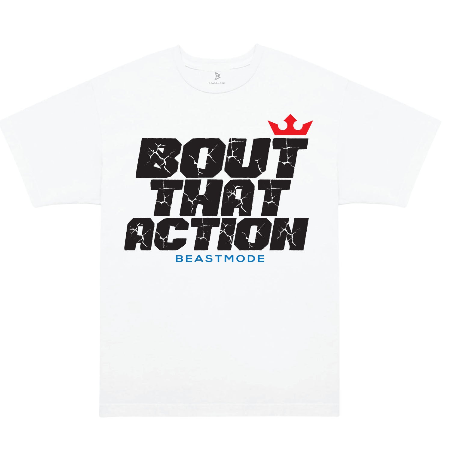 PFL x Beastmode "Bout That Action" T-Shirt in White - Front View