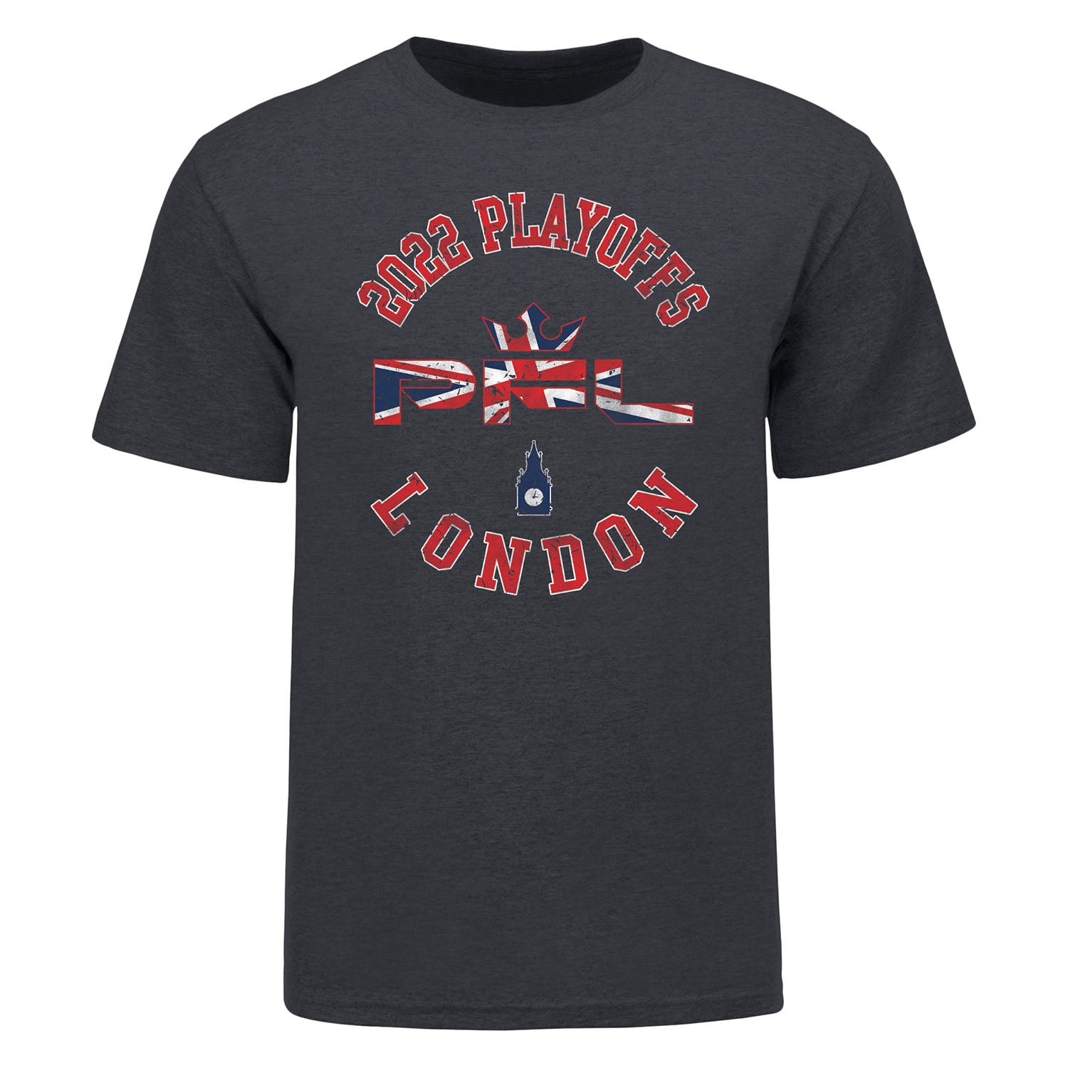 PFL Playoffs T-Shirt - London in Dark Grey Heather - Front View